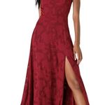 Lulus Garden of Romance Floral Burnout Strapless Maxi Dress XXL Burgundy New Photo 0