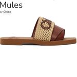 Chloé Chloe brown woven woody flat mule slide $600 CROCHET DESIGNER BOHO LUXURY fall Photo 4