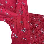 Free People Women’s Iris Long Balloon Sleeve Red Blue Floral Midi Dress Size S Photo 9