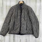 Lands' End  Primaloft Packable Jacket Womens Medium Petite 10-12 Black Tan‎ Photo 1