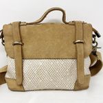 Anthropologie [] Jesslyn Blake Tan Cream Suede Messenger Crossbody Satchel Bag Photo 10