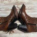 Joe Ximena Tassel Western Bootie Boot Size Leather Women's 7 Brown Cowboy Bling Photo 6