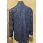 Alfred Dunner Womens Denim Jacket Floral‎ Foilage Blue Embroidered Top Stitch 10 Photo 4