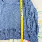 LC Lauren Conrad Lauren Conrad Square Neck Open Knit Sweater Blue Women's Size M cochet Photo 3