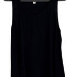 Oscar de la Renta  Pink Label Black V Neck Asymmetrical Black Tank Top Size Large Photo 0