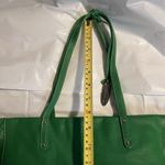 Cynthia Rowley Green White Blue Color Block Leather Purse Shoulder Bag Tote Photo 5