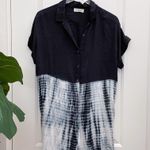 C’isa Tie Dye Black Button Down Tunic Dress Photo 2