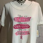LuLaRoe Liv White Breast Cancer Shirt Photo 1
