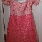 New In Package Women's Pink Ombre Flower Crochet Off Shoulder Dress Siz Small Photo 0