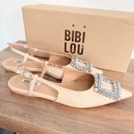 Bibi Lou Anthro Embellished Flat Slingback Shoes US 6 EU 37 W/ Box $190 Leather Tan Size 7 Photo 4