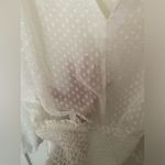 Haute Monde  Women’s White V-Neck Balloon Sleeve Smocked Blouse Top Size 1XL Photo 8