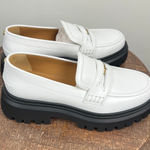 Maje NWT  White Leather Platform Loafers Chunky Sole Gold Detail Women Shoes 39 Photo 0