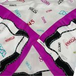 Vintage Zip Code Print Silk Scarf 35” x 34” Multicolor Pink Magenta Realtor Purple Photo 7