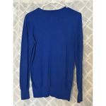 Hollister Mens V Neck Long Sleeve Pullover Sweater Royal Blue Lightweight Large Photo 3