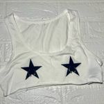 SheIn White Crop Top with Black Star Accents S Photo 2