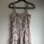 Saylor  Althea pink floral smocked midi dress size medium baby shower wedding Photo 2