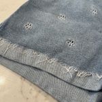 Hollister  Denim Blue Floral Boho Daisy‎ Embroidered Cutoff Jean Shorts 25 0/1 Photo 1