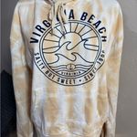 Bebe Sport Virginia Beach Hoodie Large Tan Tie Dye Pullover Salty but sweet Photo 0