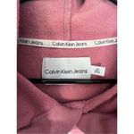 Calvin Klein Jeans Pink and White Cropped Graphic Hoodie Photo 2