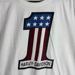 Harley Davidson Women’s American Flag Number 1 White Baby T Photo 1