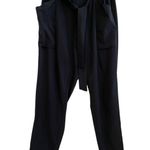 Athleta Skyline Ankle Pants Size 2 Black Cinch Tie Waist Taper Athleisure Travel Photo 0