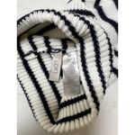 Loft  Knit Pom Pom Beanie Toboggan‎ Hat One Size Navy White Striped Photo 1