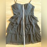 American Eagle  Black Ruffle Sweetheart Dress Size 10 Photo 6