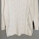 Nordstrom Vintage Sweater Women White Cable Knit Long Sleeve Size XS 100% Cotton Photo 4