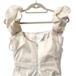 RACHEL‎ GILBERT Kalina Ruched Ruffle Sleeve Midi Dress White Photo 3