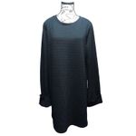 Leith  Big Cuff Geo Textured Shift Dress Black‎ Size Large EUC Photo 1