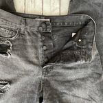 Forever 21 Black Distressed Ripped Button Fly Jeans by Size 26 mom Photo 4