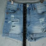 Wax Jean  Shorts Womens M (27x2.5) Blue Stretch DIstressed Booty Hot Pants Photo 4