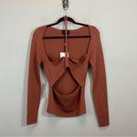 Bardot NWT  Copper Maxwell Long Sleeve Cut‎ Out Knit Top Size L Photo 1