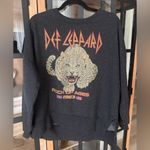Def Leppard  Pyromania Tour Leopard pullover crewneck charcoal fleece oversized Photo 1