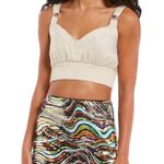 Guess sleeveless Emma cropped satin bralette halter top NEW Photo 0