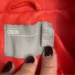 ASOS DESIGN premium Red leather waisted suit blazer size 14 Photo 10