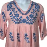 J. Marie Madeline Pink Embroidered Boho Swing Mini Dress – Size Small Photo 3