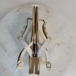 Sam & Libby Womens Sandals 7.5 White Faux Leather T-Strap Jeweled Flat Thong NEW Photo 5