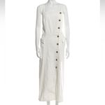 Nanushka Women's White Denim 100% Cotton Moun Midi Dress XL Photo 4