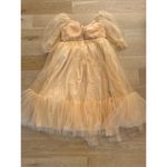 Lcpiago Gold Long Prom Dress Puffy Sleeve Ball Gown Size 24 Photo 5