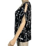 Juicy Couture Womens Blouse Top Shirt Cold Shoulder Black White Y2K Small Photo 1