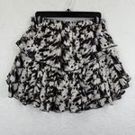 Love Shack Fancy Skirt Size 2 Mini Ruffle Tiered Black White Silk Floral READ Photo 7