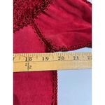 Vintage Red Suede Crochet Fringe Jacket Boho Western Bohemian Festival Size M Photo 3