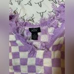 Just Polly New York Distressed Purple Checkered Grunge 90s Knit Sweater Size M Size M Photo 1
