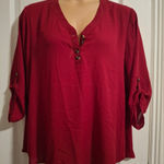 Maurice's  XXL Women's Red Button-Up Blouse NWOT Photo 0