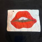 SheIn  2X Black Graphic Lips Print Women's T-Shirt Short Sleeves Photo 2