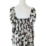 Abercrombie & Fitch Abercrombie - Long Sleeved Ruched Floral Baby Doll Mini Dress Sz S Photo 4