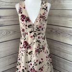 Lulus Cream Floral Deep V Sleeveless Skater Dress Photo 0