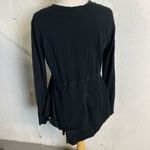 #135 WILT Plunge Neck Layered Slub Tee Black Size M Photo 5