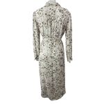 Cloth & Stone White Floral Long Sleeve Tie Belted Button Up Midi Shirt Dress M Photo 1